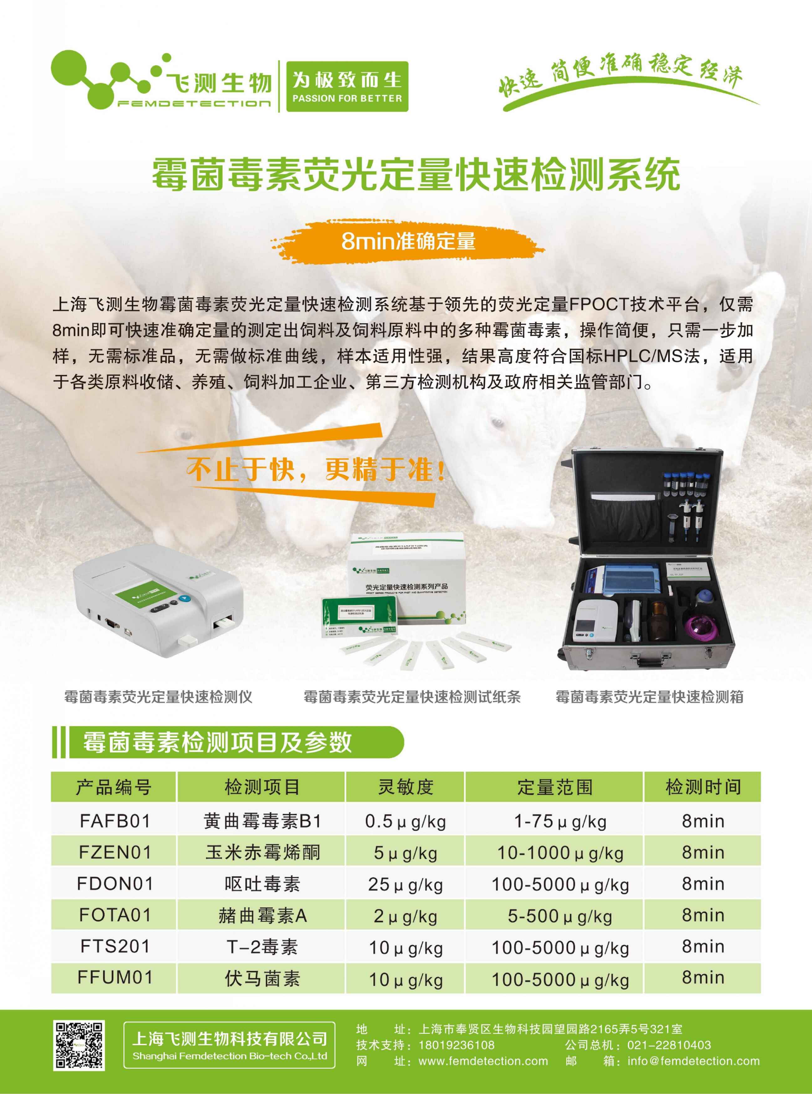 上海飞测生物黄曲霉毒素荧光定量快速检测系统在饲料及乳品检测领域的应用